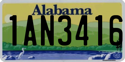 AL license plate 1AN3416