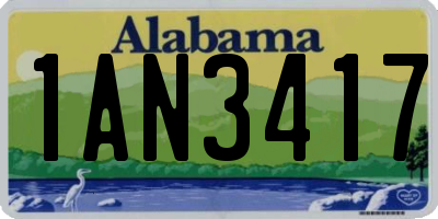 AL license plate 1AN3417