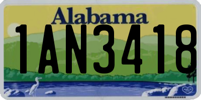 AL license plate 1AN3418