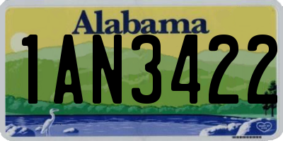 AL license plate 1AN3422