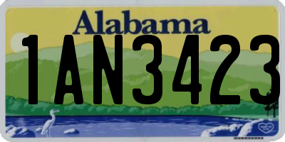 AL license plate 1AN3423