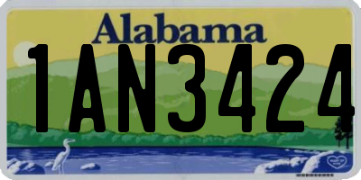 AL license plate 1AN3424