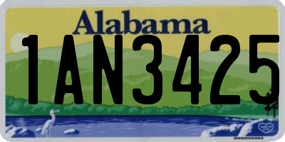 AL license plate 1AN3425