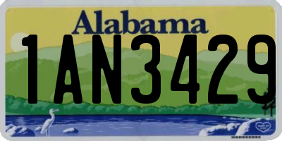 AL license plate 1AN3429