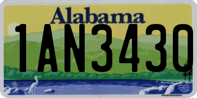 AL license plate 1AN3430