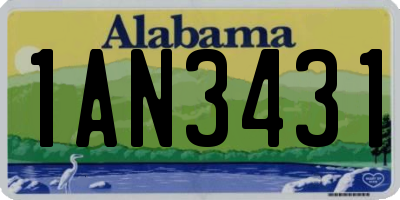 AL license plate 1AN3431