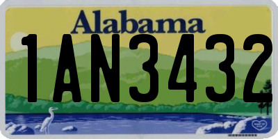 AL license plate 1AN3432