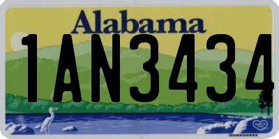AL license plate 1AN3434