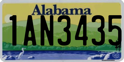 AL license plate 1AN3435