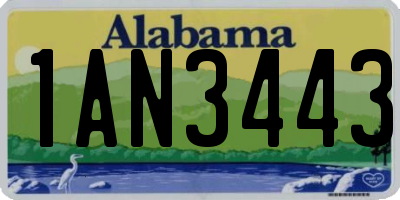 AL license plate 1AN3443