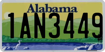 AL license plate 1AN3449