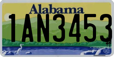 AL license plate 1AN3453