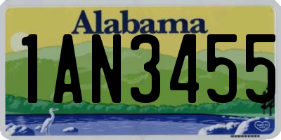 AL license plate 1AN3455