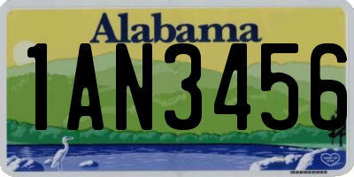 AL license plate 1AN3456