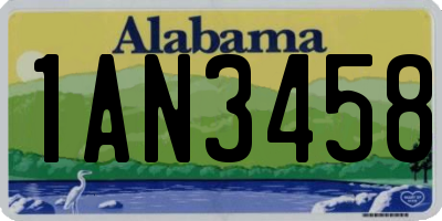 AL license plate 1AN3458