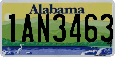 AL license plate 1AN3463