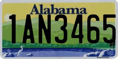 AL license plate 1AN3465