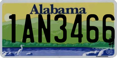 AL license plate 1AN3466