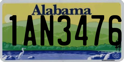 AL license plate 1AN3476