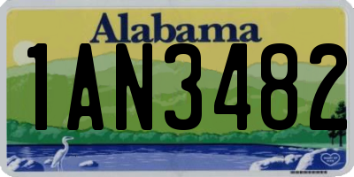 AL license plate 1AN3482
