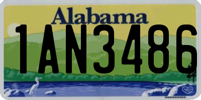 AL license plate 1AN3486