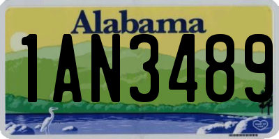 AL license plate 1AN3489