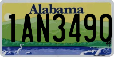 AL license plate 1AN3490
