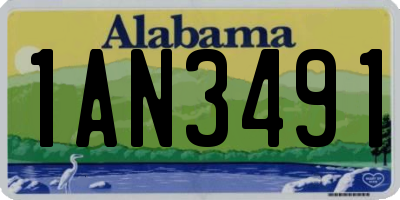 AL license plate 1AN3491