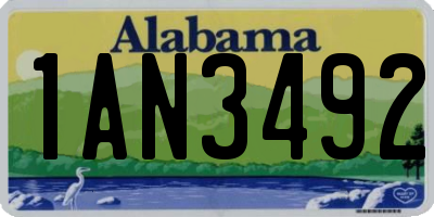 AL license plate 1AN3492