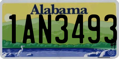 AL license plate 1AN3493