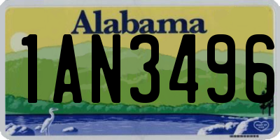 AL license plate 1AN3496