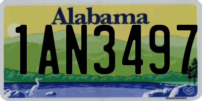 AL license plate 1AN3497