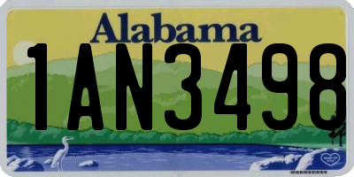 AL license plate 1AN3498