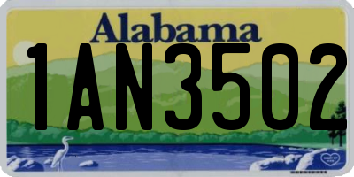 AL license plate 1AN3502