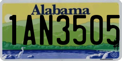 AL license plate 1AN3505