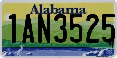 AL license plate 1AN3525