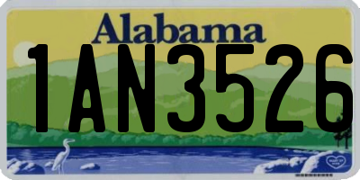 AL license plate 1AN3526