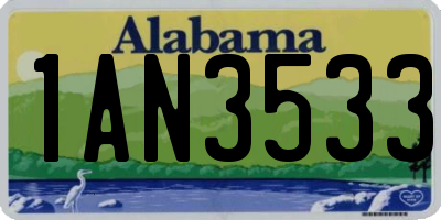AL license plate 1AN3533
