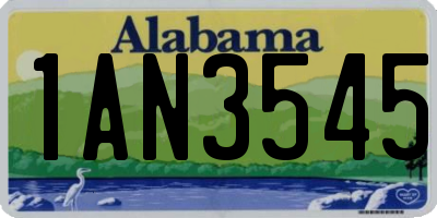 AL license plate 1AN3545