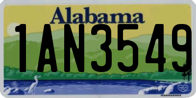 AL license plate 1AN3549