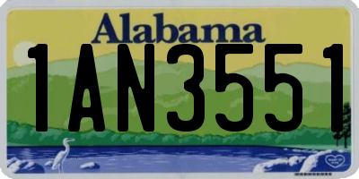 AL license plate 1AN3551
