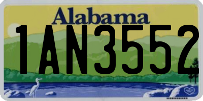 AL license plate 1AN3552