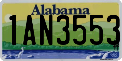 AL license plate 1AN3553