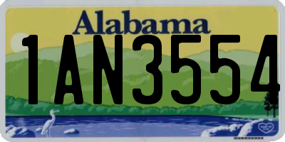 AL license plate 1AN3554