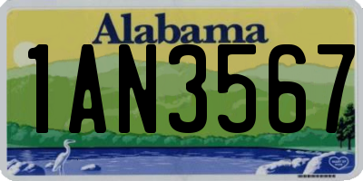 AL license plate 1AN3567