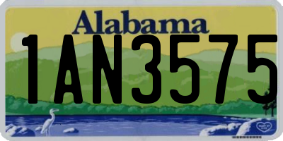 AL license plate 1AN3575