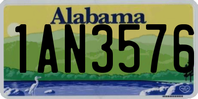 AL license plate 1AN3576