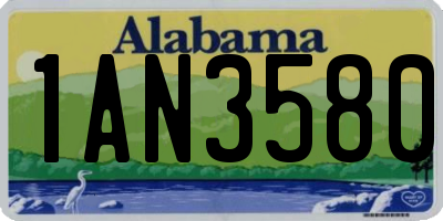 AL license plate 1AN3580