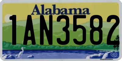 AL license plate 1AN3582