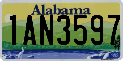 AL license plate 1AN3597
